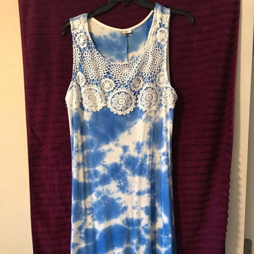 Blue tie dye dress